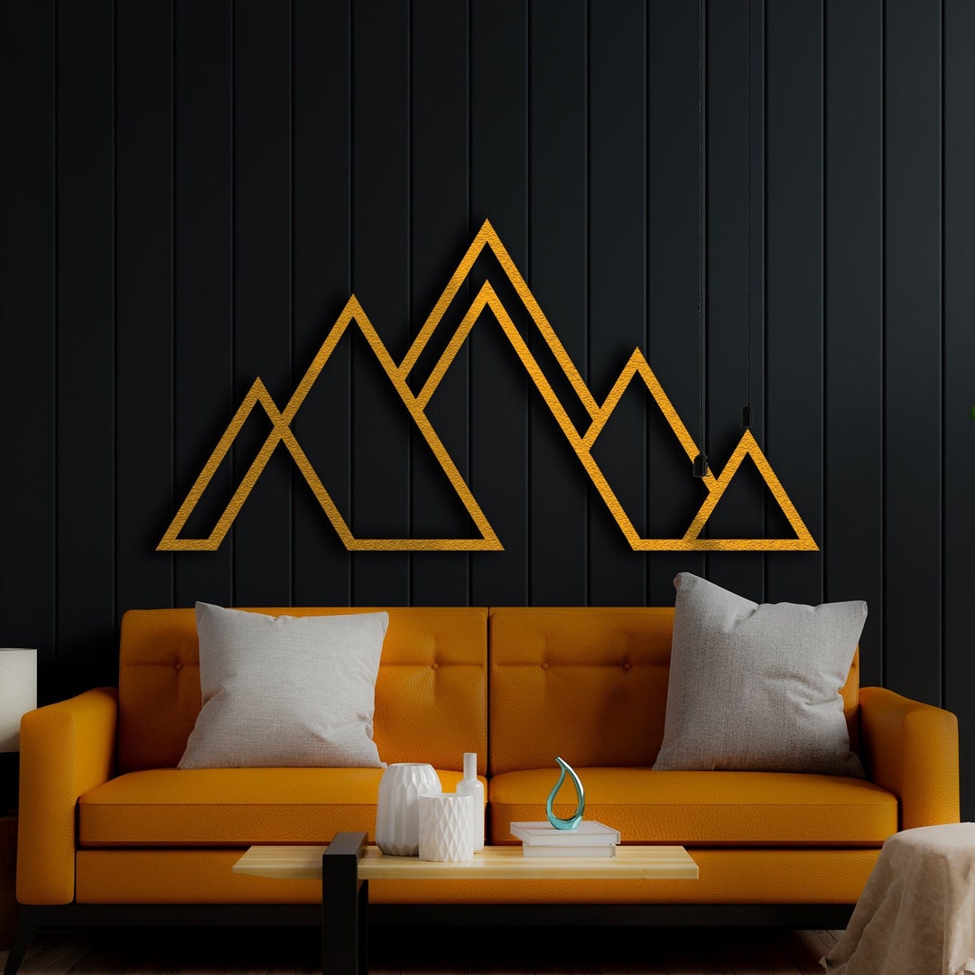 Berg-Wandkunst Set, 3 Leinwanddrucke | 30,5x40,6 Cm, Blau-abstrakt | Für Wohnzimmer, Schlafzimmer, Büro | Gerahmt
