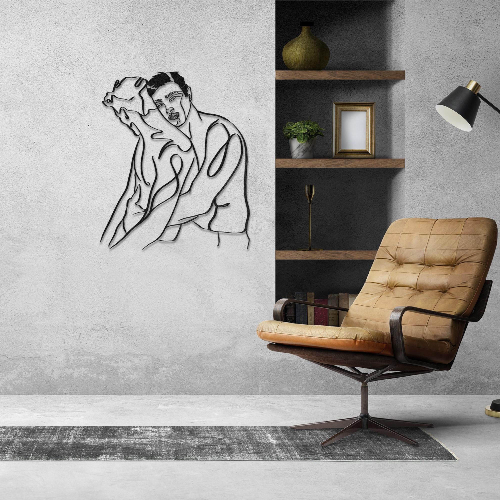 Naked Men Metal Wall Art Man Line Art Metal Wall Decor Gay Etsy