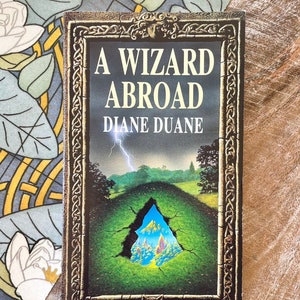 A Wizard Abroad | by Diane Duane, 1993, First Edition, Corgi paperback, Young Wizards series 4th book | Vintage Celtic legends fantasy book