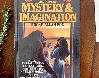 Six Tales of Mystery and Imagination | by Edgar Allan Poe, 1st Edition 1980 hardcover | Vintage illustrated gothic poetry and tales book
