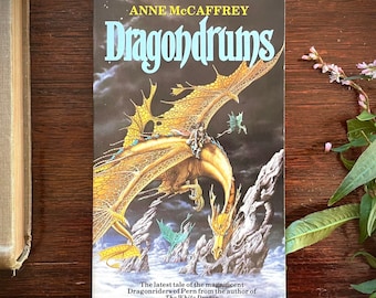 Dragondrums | #3 of the Harper Hall Trilogy, by Anne McCaffrey, 1985 Corgi books paperback | Vintage 1980s dragon sci-fi fantasy book