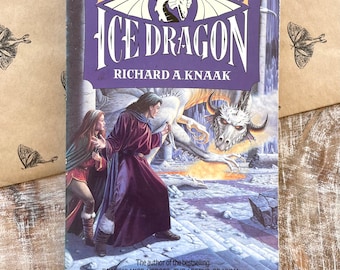 The Dragonrealm Ice Dragon | by Richard A. Knaak, paperback, 1990, First UK Edition, Orbit Books | Vintage fantasy magic fiction book