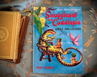Libro infantil ilustrado de May Gibbs: Snugglepot y Cuddlepie (tapa dura, estilo vintage)
