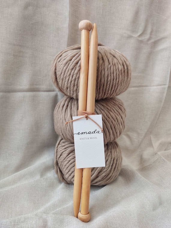 Bamboo Knitting Needles 15mm / Wooden Knitting Needles US19 / Straight Knitting  Needles / One Point Needles / Chunky Yarn 