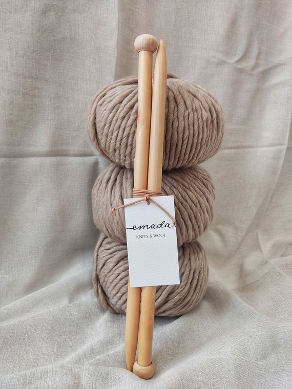 Bamboo Knitting Needles 15mm / Wooden Knitting Needles US19 / Straight  Knitting Needles / One Point Needles / Chunky Yarn 