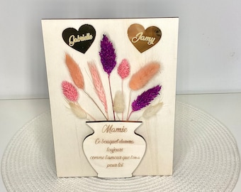 Bouquet éternel de fleurs séchées pour cadeau maman mamie marraine maîtresse nounou