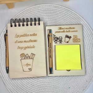 Wooden notepad for teacher gift, mistress gift, nanny gift, atsem gift