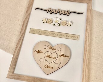 Personalized puzzle frame for mom dad grandma grandpa gift