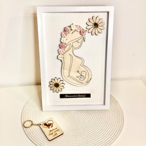 Personalized frame for pregnant woman as a gift for midwife, gynecologist, caregiver