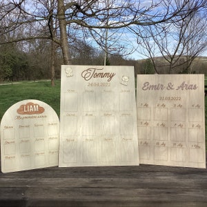 Mijn eerstejaars houten paneel voor geboortefoto's en de eerste verjaardag van de baby