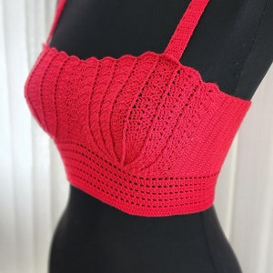 Crochet Classic Bralette | Customizable Crochet Crop TopCotton Home Wear Crochet Top Custom Made Bralette Minimal Crop Top, Cropped Yoga Top