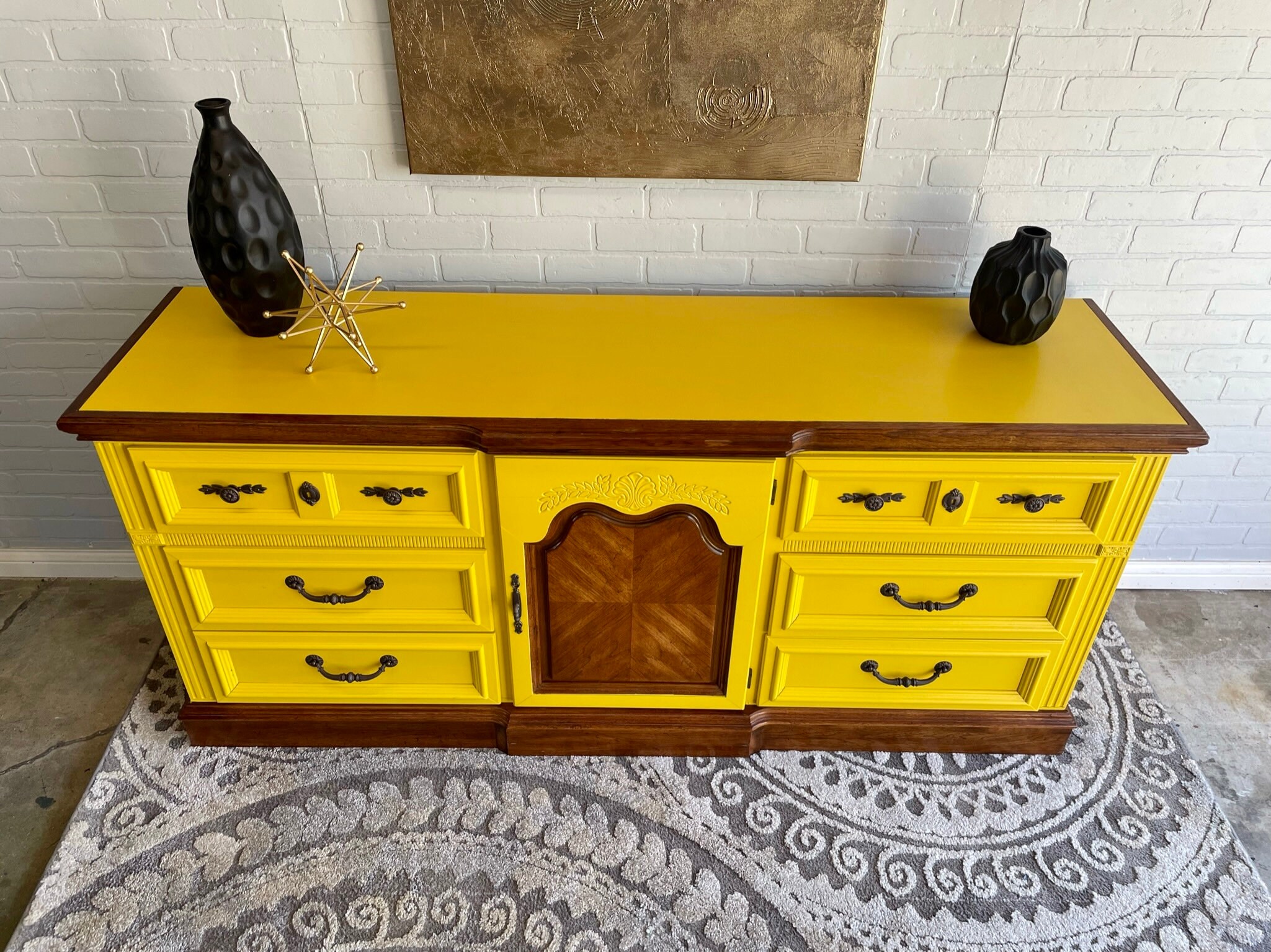 yellow dresser