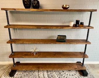 Reclaimed Wood Bookshelf / Metal bookcase / Industrial Bookshelf / Industrial Shelf / Wood and Metal shelf