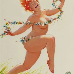 Print - Duane Bryers' plump and pretty Pin-up Hilda - Spring time