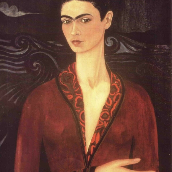 Print - Self Portrait in a Velvet Dress, 1926 by Frida Kahlo