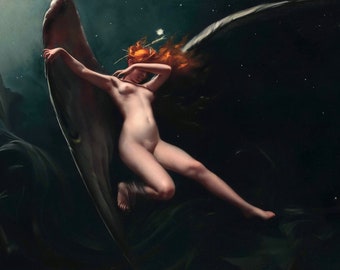 Canvas or Print - A Fairy Under Starry Skies by Luis Ricardo Falero
