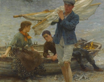Print - Return From Fishing by Henry Scott Tuke (1907)