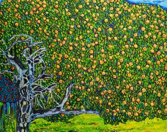 Canvas or Print - the Golden Apple Tree by Gustav Klimt - Etsy