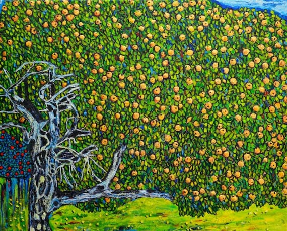 Canvas or Print - the Golden Apple Tree by Gustav Klimt - Etsy UK