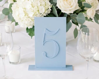Números de mesa rectangulares de acrílico / Letreros para mesas de boda / Decoración de mesas de recepción / Letreros para eventos / Números de mesa mate y brillante