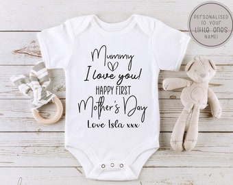 Our First Mother's Day | I Love You Mummy | Happy 1st Mother's Day | Mothers Day Baby | First Mothers Day Gift | Baby Bodysuit Name