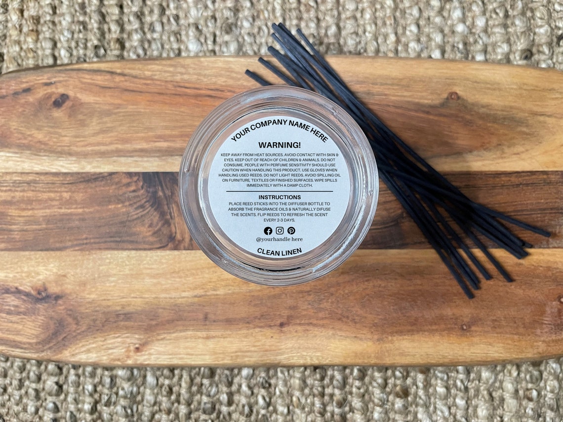 Reed Diffuser Warning Label Editable Reed Diffuser Label Etsy Australia