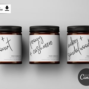 Editable Candle Label Template | Minimal Style Candle Label | Customisable Label | Wax Melt Label | Instant Download Labels | Canva Template