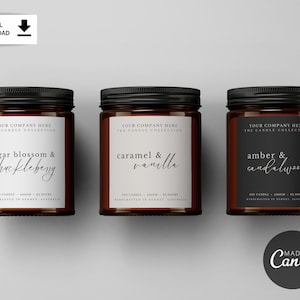 Editable Candle Label, Modern Style Candle Label, Customisable Label, Wax Melt Label, Instant Download Labels, Label Template Canva, DIY