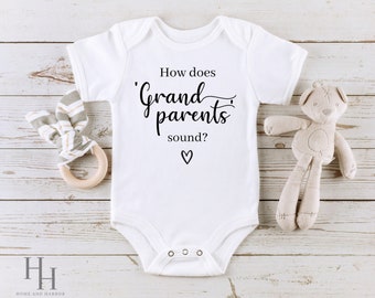 Grandparent Announcement Baby Bodysuit | Baby Grandparent Reveal Romper | Grandparent Gift | Grandparent Baby Announcement Bodysuit | Baby