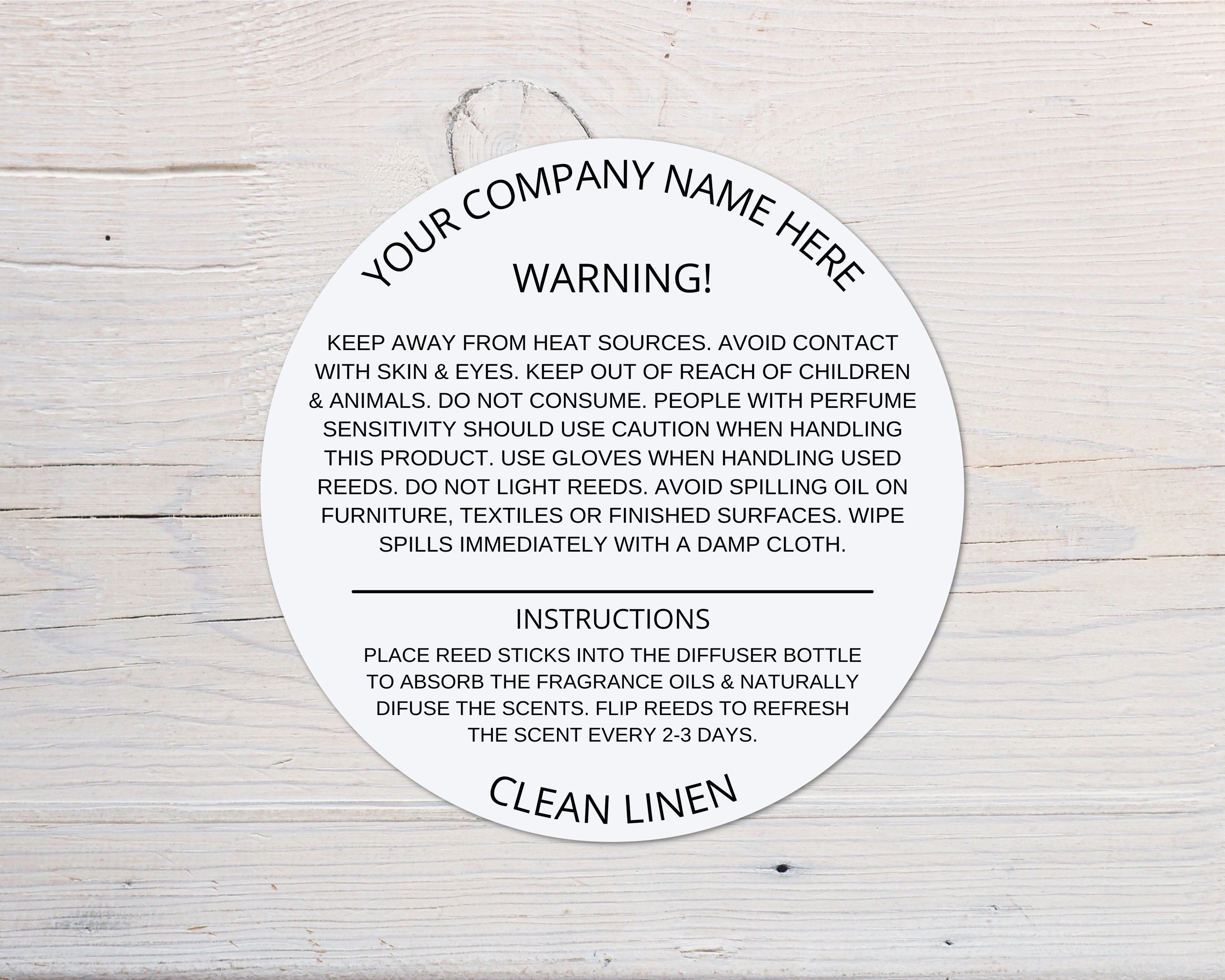 Reed Diffuser Warning Labels 2.5 x 1 Inch - CandleScience