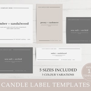 Editable Candle Label | Minimal Style Candle Label | Customisable Label | Wax Melt Label | Instant Download Labels | Label Template Canva