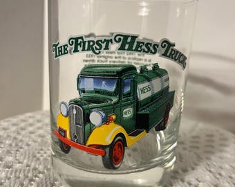 Vintage "The First Hess Truck" Collector Glass: 1933 Graphic