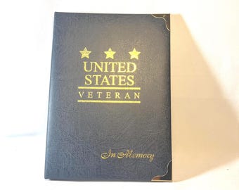 United States Veteran In Memory Keepsake Book