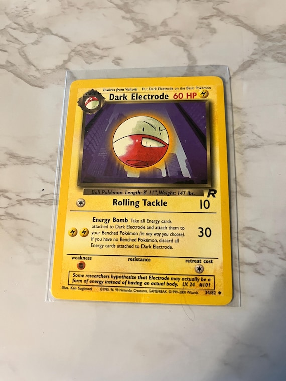 electrode pokemon cards Dark Pokémon Card – 2000 Team Rocket WOTC, #34/82 Ability — Buzzap Generator Once during your turn Electrode Pokemon Card Credit Card