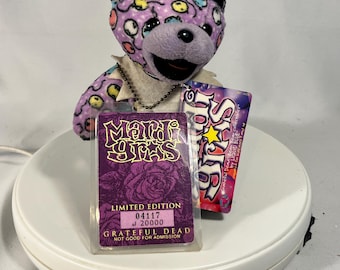 Vintage Grateful Dead “Mardi Gras” Dancing Bear Plush – 1998 Limited Edition #04117 of 20000