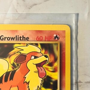 以下が含まれることがあります： ブレイズのガーディが描かれたポケモンカード。カードは黄色の縁取りで、オレンジ、茶色、黄色の色でガーディのイラストが表示されています。「Basic Pok&eacute;mon」と「60 HP」の文字が見えます。