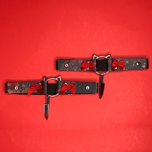 Black “ Blood Bat “ Pastel kawaii emo goth garter belt