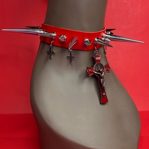 Red “ Sacrifice “ Gothic Emo Grunge Punk Choker Necklace  Collar
