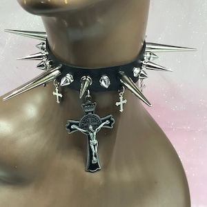 Black “ Sacrifice “ Gothic Emo Grunge Punk Choker Necklace  Collar