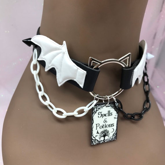 Black Star Pooch Pastel Kawaii Emo Goth Choker Necklace Collar Cat Kitten  Spiked Witch Dog Bone 