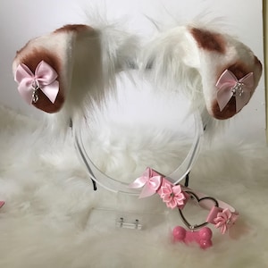 Brown dog  Pastel Kawaii Kitten cat  Ears Witch headband head band cosplay