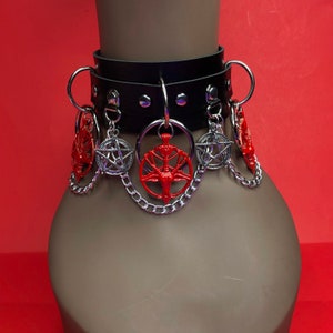 Red Black “ Love “ Gothic Emo Grunge Punk Choker Necklace  Collar