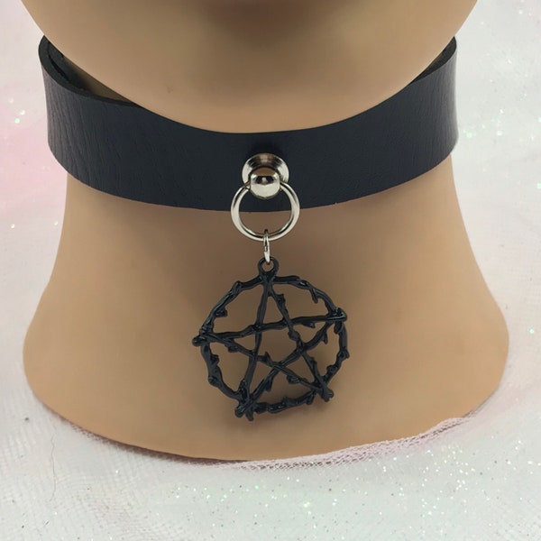 Black “ Reborn “ Gothic Emo Grunge Punk Choker Necklace  Collar