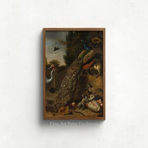 Melchior d&#39; Hondecoeter, Peacocks, Fine Art Print Decor, Digital Download Print