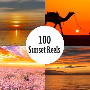 100 Sunset Reels | 4K Vertical Videos for Instagram Reels, TikTok, Shorts | Digital Download