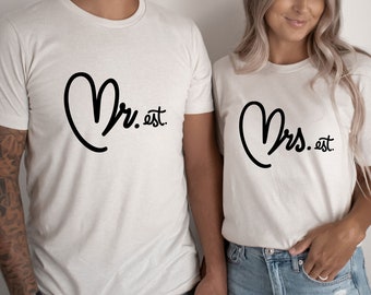 mr and mrs shirt, mr and mrs, just married shirt, honeymoon shirt, wedding shirt, wife and hubs shirts
