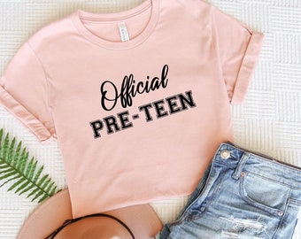 Officiële pre-tiener shirt, 12e verjaardag shirt, pre tiener shirt, leuke tiener T-shirt, tiener verjaardag shirts, cadeau voor tiener
