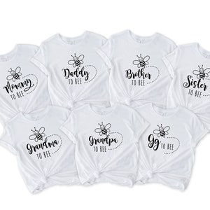 Mommy and Daddy to Bee Shirts, Custom Baby Shower Shirt, Gg To bee, Nana To Bee, New Mom Shirt, Gender Reveal Party Shirt, Grandma To Bee