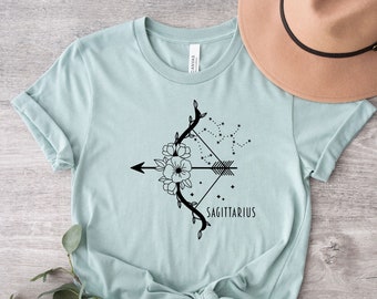 Camicia floreale Sagittario, Camicia Astrologica, Sagittario Segno di nascita, Camicia segno zodiacale, Regalo di compleanno Sagittario, Maglietta Oroscopi