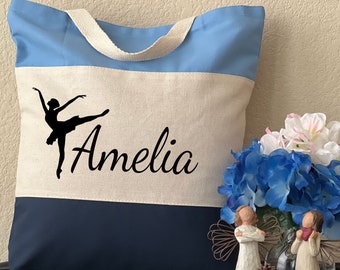 Ballerina Tote Bag, Personalized Dancers Bag, Ballet Tote Bag, Dancer Tote Bag, Bag for Dancers, Custom Dancer Gift, Ballerina Birthday